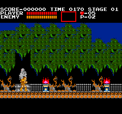 Castlevania Arcade Screenshot: Hit the fires with your whip for a bonus.