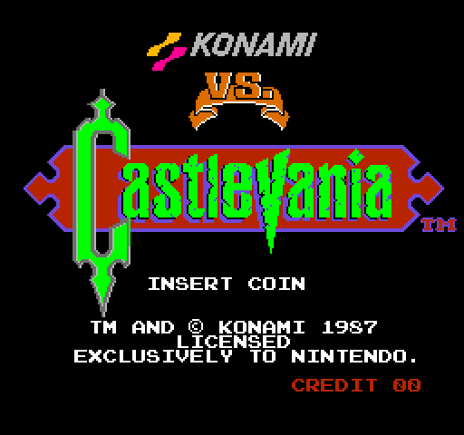Castlevania Arcade Screenshot: Title screen.