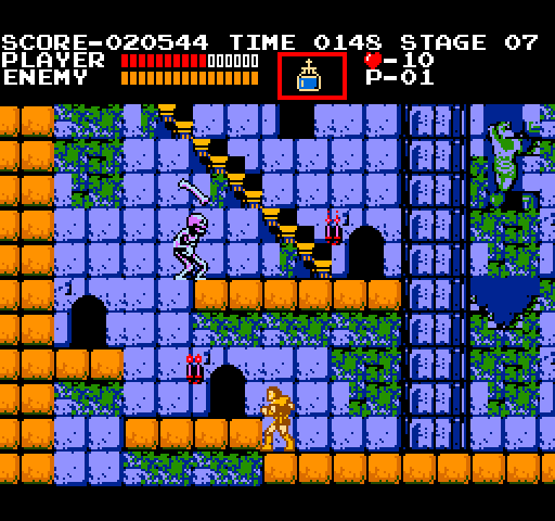 Castlevania Arcade Screenshot: Skeletons throw bones at you...