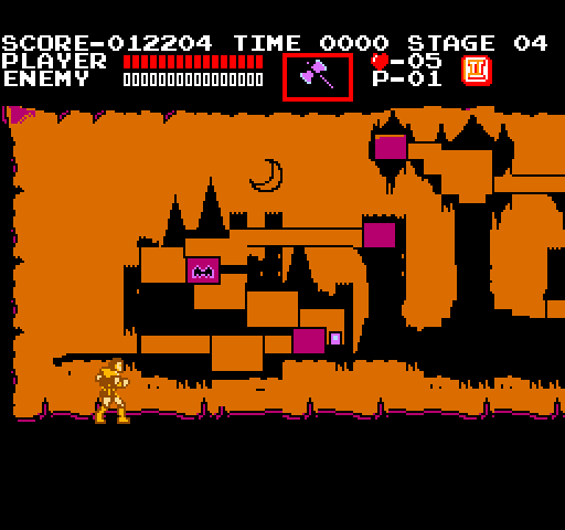 Castlevania Arcade Screenshot: The map of the castle.