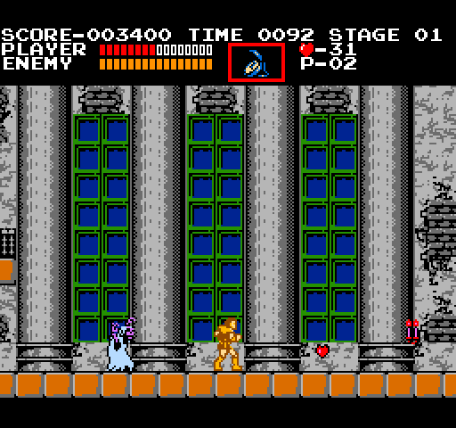 Castlevania Arcade Screenshot: Pick up hearts to use special items.