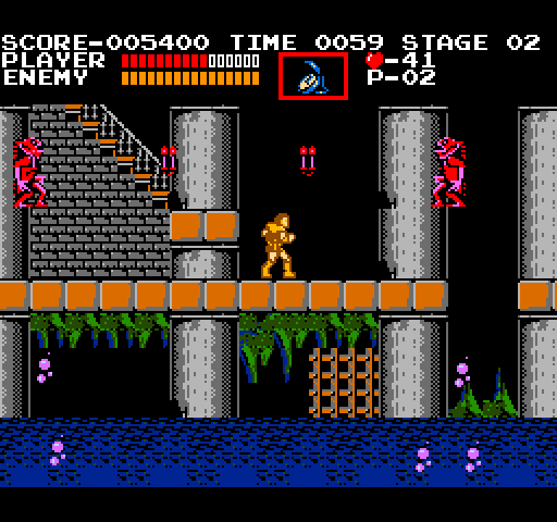 Castlevania Arcade Screenshot: Aquatic creatures jump out of the water!