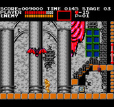 Castlevania for Arcade - A giant vampire bat is at the end of the first level.