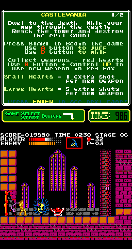 Castlevania Arcade Screenshot: Fighting Medusa!