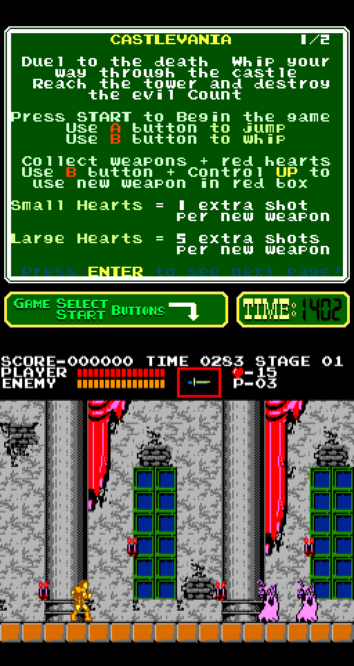 Castlevania Arcade Screenshot: Here come some ghosts!