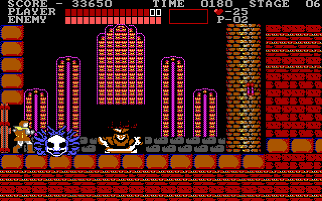 Castlevania IBM PC/Compatibles Screenshot: Fighting a Medusa head.