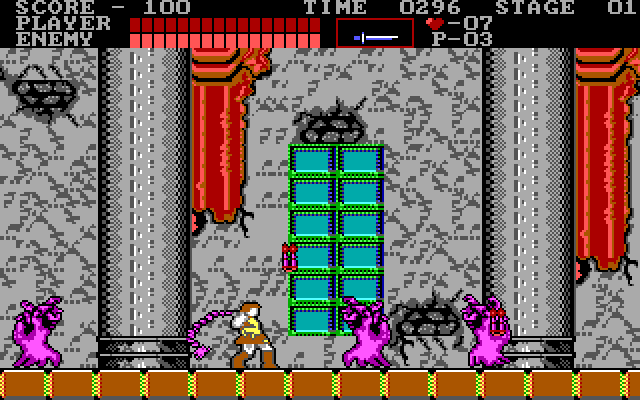Castlevania IBM PC/Compatibles Screenshot: Surrounded by ghosts!