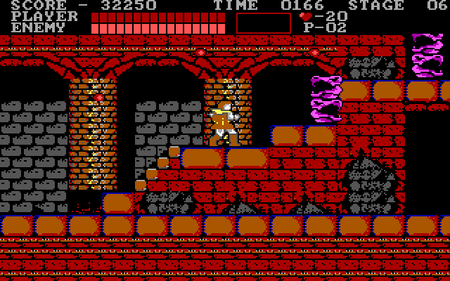Castlevania IBM PC/Compatibles Screenshot: Skulls block the path.