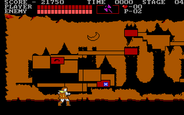 Castlevania IBM PC/Compatibles Screenshot: A map shows your progress at the end of each level.