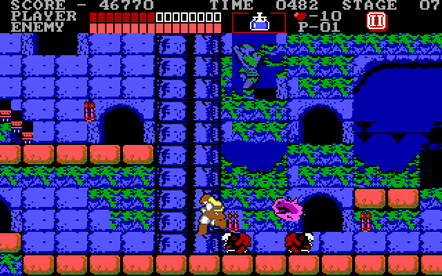 Castlevania IBM PC/Compatibles Screenshot: Player is killed by creatures.