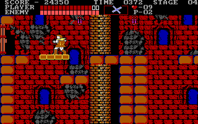 Castlevania IBM PC/Compatibles Screenshot: Riding on a moving platform.