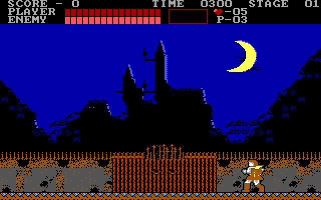 Castlevania IBM PC/Compatibles Screenshot: Starting a new game; here's the castle!