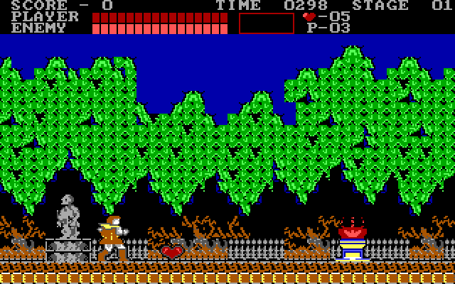 Castlevania IBM PC/Compatibles Screenshot: Collect hearts for bonus points.