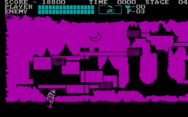 Castlevania IBM PC/Compatibles Screenshot: A map shows your progress at the end of each level.