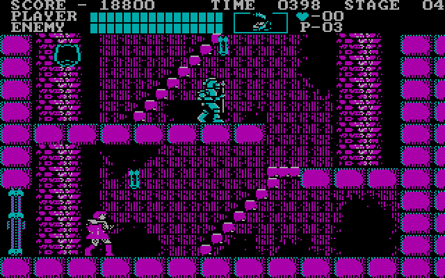 Castlevania IBM PC/Compatibles Screenshot: Beginning of the second level.