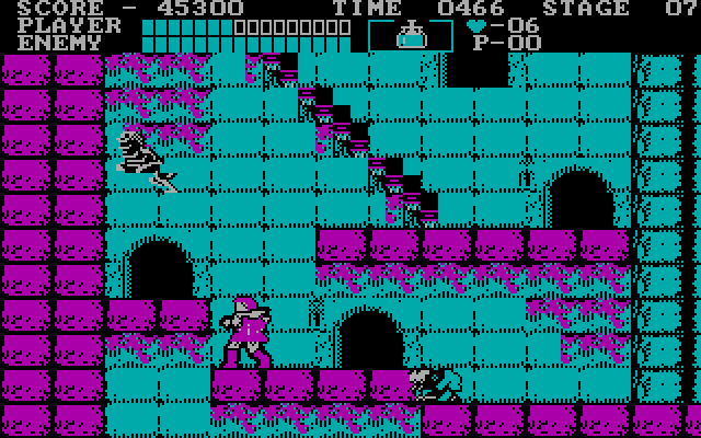 Castlevania IBM PC/Compatibles Screenshot: Watch out for that skeleton.