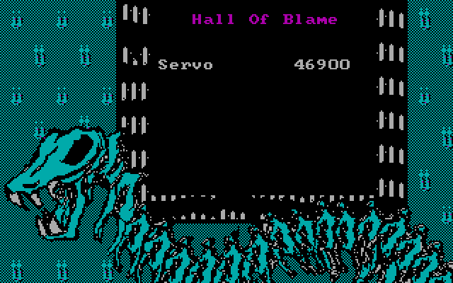 Castlevania IBM PC/Compatibles Screenshot: Game over...and high score table.
