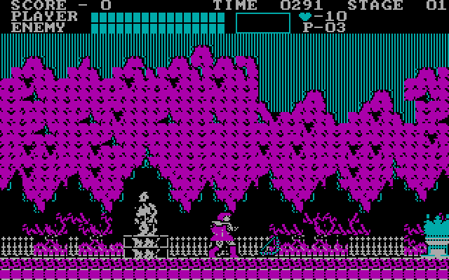 Castlevania IBM PC/Compatibles Screenshot: Starting out; collect this whip extension to power up.