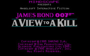 James Bond 007: A View to a Kill for IBM PC/Compatibles - Title screen.