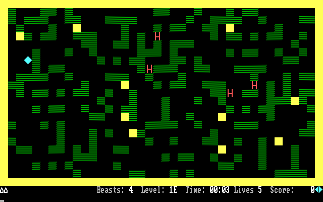 Beast IBM PC/Compatibles Screenshot: Starting one of the easier levels.
