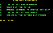Crusade in Europe for IBM PC/Compatibles - Scenario selection.