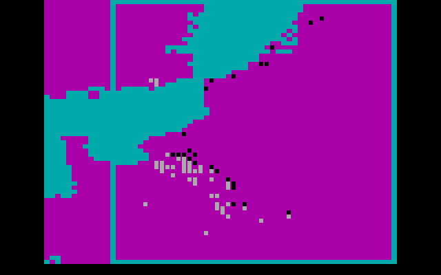 Crusade in Europe IBM PC/Compatibles Screenshot: Zoomed out view of the battle.
