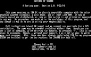 Caverns of Zoarre for IBM PC/Compatibles - Title and game introduction.