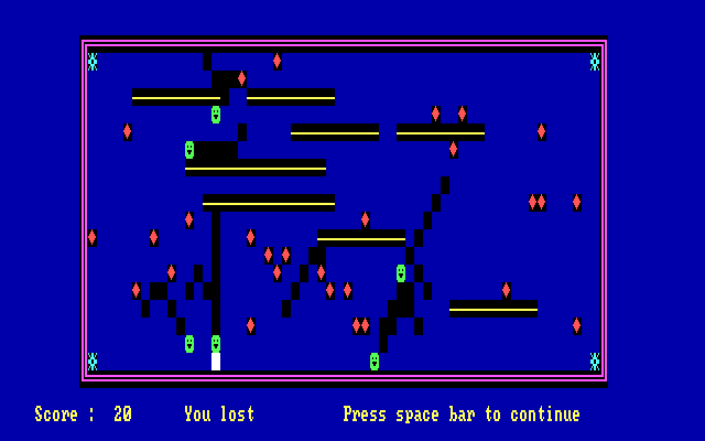 Chase IBM PC/Compatibles Screenshot: I lost the game...