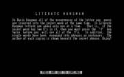 Hangman for the Superintelligent for IBM PC/Compatibles - Instructions for the Literate Hangman game.