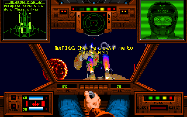 Wing Commander IBM PC/Compatibles Screenshot: I need to help my wingman...