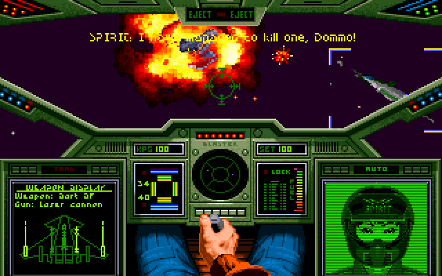 Wing Commander IBM PC/Compatibles Screenshot: Enemy fighter destroyed!