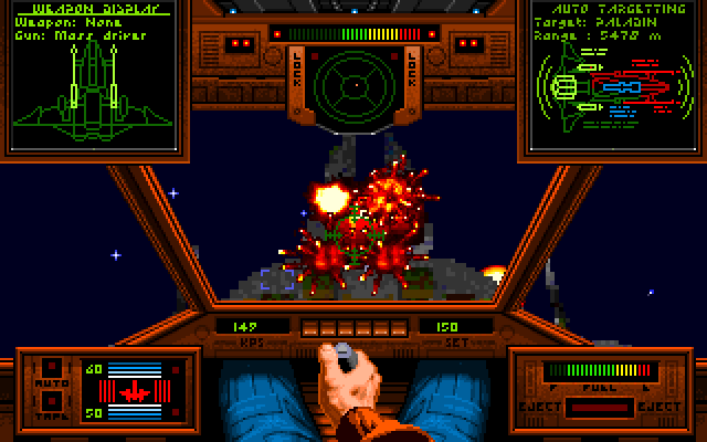 Wing Commander IBM PC/Compatibles Screenshot: Target hit!