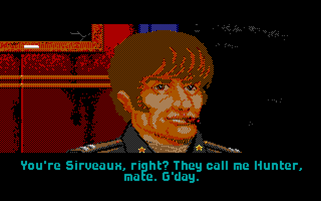 Wing Commander IBM PC/Compatibles Screenshot: Talking to Hunter.