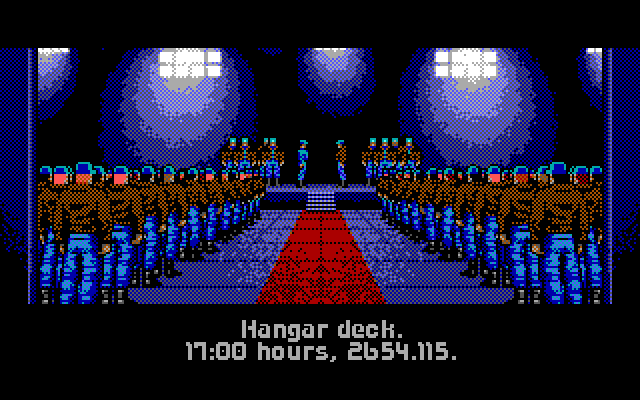 Wing Commander IBM PC/Compatibles Screenshot: This sequence shows when you get a promotion or win a medal.