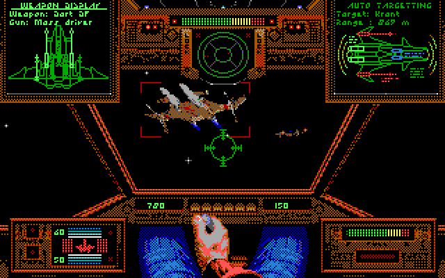 Wing Commander IBM PC/Compatibles Screenshot: Enemy in my sights!