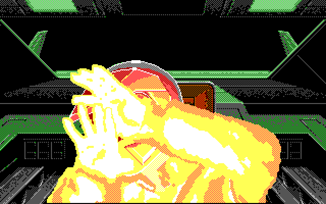 Wing Commander IBM PC/Compatibles Screenshot: I'm hit! Looks like game over...