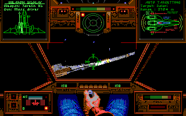 Wing Commander IBM PC/Compatibles Screenshot: This opponent is very large!