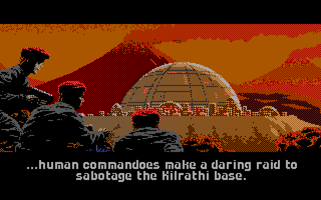 Wing Commander IBM PC/Compatibles Screenshot: Preparing to raid a Kilrathi base...