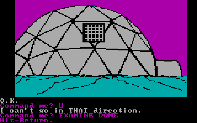 Questprobe featuring The Hulk IBM PC/Compatibles Screenshot: The dome has mesh, but for what?