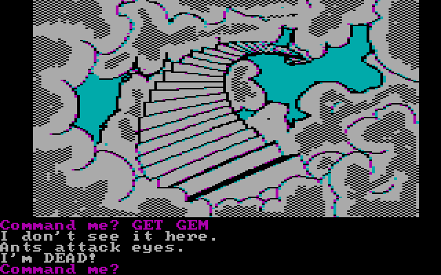 Questprobe featuring The Hulk IBM PC/Compatibles Screenshot: Oops, the ants ate my eyes.