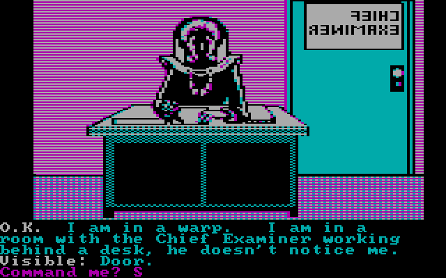 Questprobe featuring The Hulk IBM PC/Compatibles Screenshot: At the Chief Examiner's office