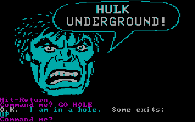 Questprobe featuring The Hulk IBM PC/Compatibles Screenshot: Something to get here before going back up