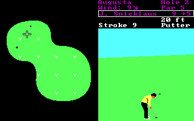 World Tour Golf IBM PC/Compatibles Screenshot: Putting.