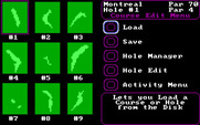World Tour Golf for IBM PC/Compatibles - The course editor menu.