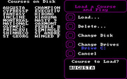 World Tour Golf for IBM PC/Compatibles - One of the menus; which course to play?
