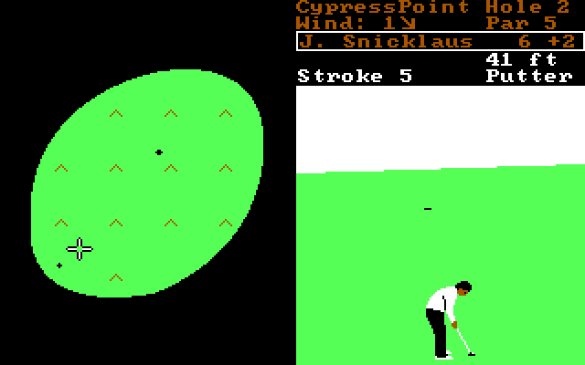 World Tour Golf IBM PC/Compatibles Screenshot: Putting.
