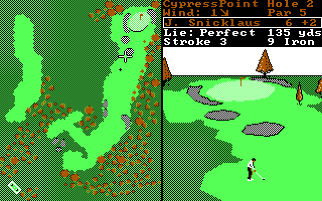 World Tour Golf IBM PC/Compatibles Screenshot: Near the green.