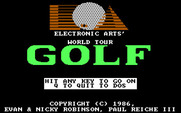 World Tour Golf for IBM PC/Compatibles - Title screen.