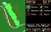 World Tour Golf for IBM PC/Compatibles - Course editor - Placing objects on a hole.