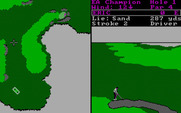 World Tour Golf for IBM PC/Compatibles - Hitting from the sand.